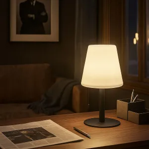 Mondex Stolná LED lampa Mikah teplá biela/čierna