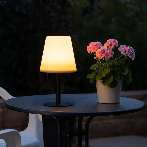 Mondex Stolná LED lampa Mikah teplá biela/čierna