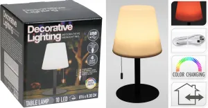 Mondex Stolná LED lampa Mikah teplá biela/čierna