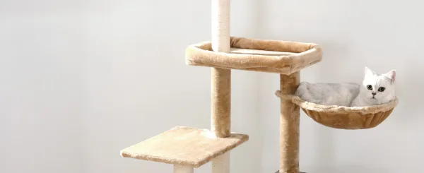 Škrabadlo pre mačky Vasagle Monta 150 cm s toaletou hnedé