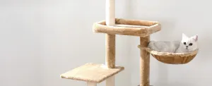 Škrabadlo pre mačky Vasagle Monta 150 cm s toaletou hnedé