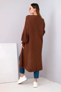 Legínovo Dlhý kardigan sveter cappuccino Farba: Hnedá, Veľkosť: UNI