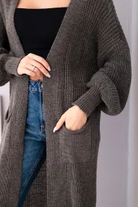 Legínovo Dlhý kardigan sveter cappuccino Farba: Hnedá, Veľkosť: UNI