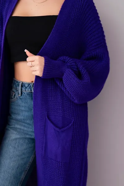 Legínovo Dlhý kardigan sveter cappuccino Farba: Hnedá, Veľkosť: UNI