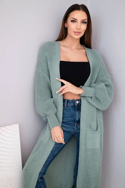 Legínovo Dlhý kardigan sveter cappuccino Farba: Hnedá, Veľkosť: UNI