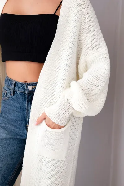 Legínovo Dlhý kardigan sveter cappuccino Farba: Hnedá, Veľkosť: UNI