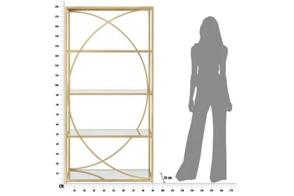 Marinela Dizajnová knižnica Fanchon 90 cm zlatá
