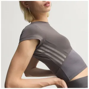 Dámske tréningové tričko s krátkym rukávom ADIDAS HYG SHN BABY T GRESTR TAUOXI GREY STRATA TAUPE OXIDE