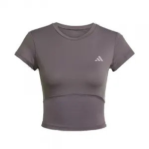 Dámske tréningové tričko s krátkym rukávom ADIDAS HYG SHN BABY T GRESTR TAUOXI GREY STRATA TAUPE OXIDE