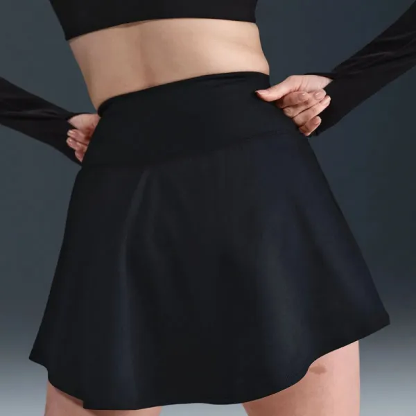 Dámska tréningová sukňa NIKE W NK ONE DF HR SKIRT CPSL SPD BLACK WHITE