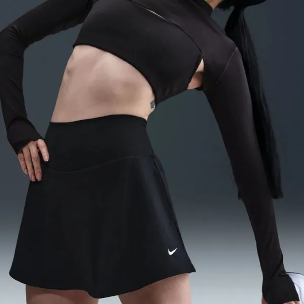 Dámska tréningová sukňa NIKE W NK ONE DF HR SKIRT CPSL SPD BLACK WHITE