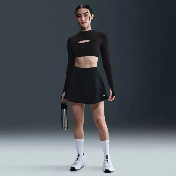 Dámska tréningová sukňa NIKE W NK ONE DF HR SKIRT CPSL SPD BLACK WHITE