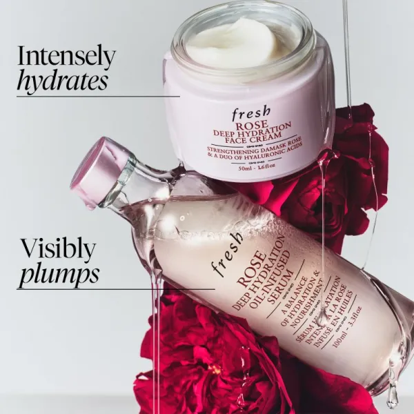 fresh Rose Deep Hydration Face Cream hydratačný krém na tvár s kyselinou hyalurónovou 15 ml