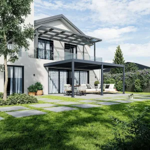 Bioklimatická pergola INTRO DUO 8x4 m k stene Rojaplast