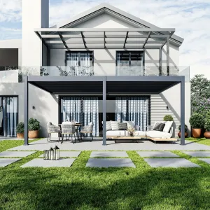 Bioklimatická pergola INTRO DUO 8x4 m k stene Rojaplast