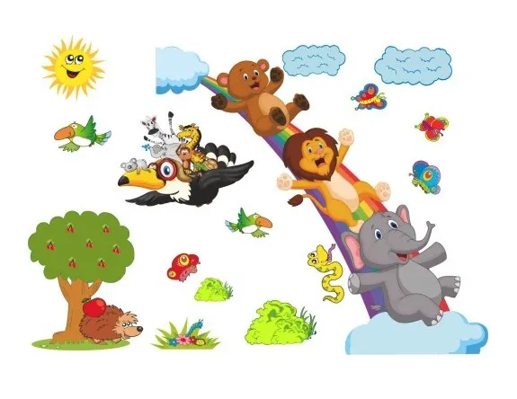 Veseládetskánálepkanastenusozvieratkami100x200cm 46171