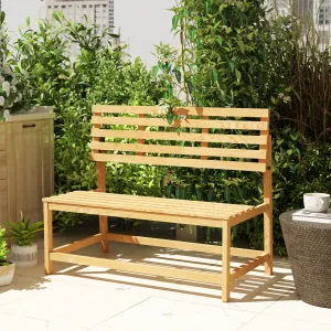 OUTSUNNY Dvojmiestna záhradná lavica drevená nosnosť 240 kg 110 x 61 x 89 cm teakové drevo