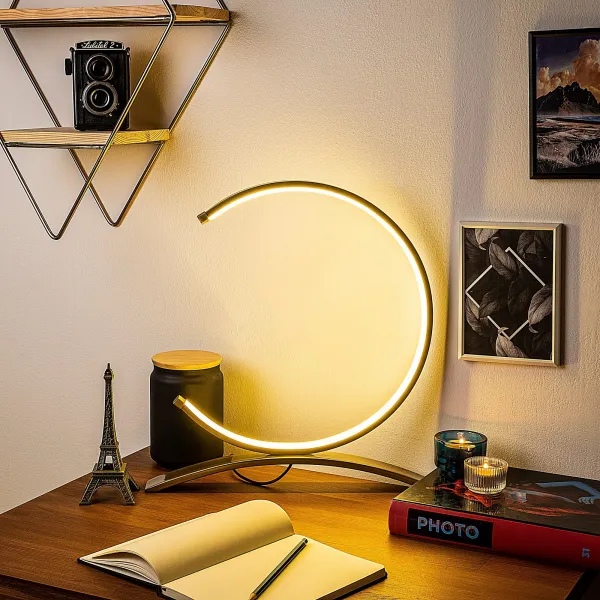 Opviq Stolná lampa Mesiac s LED osvetlením zlatá