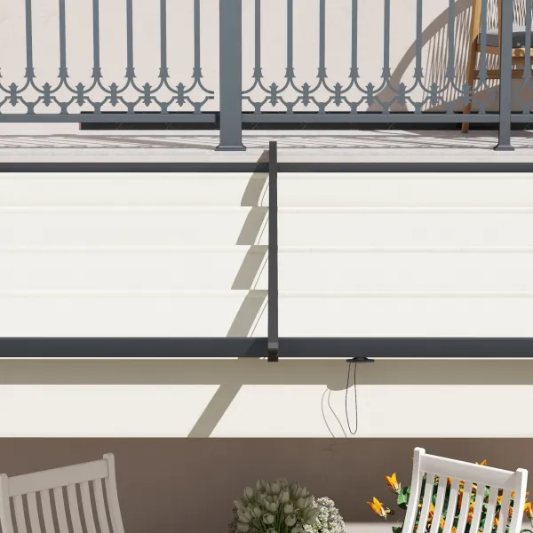 OUTSUNNY Kovová stenová pergola s plátennou strechou 300 x 300 cm krémová