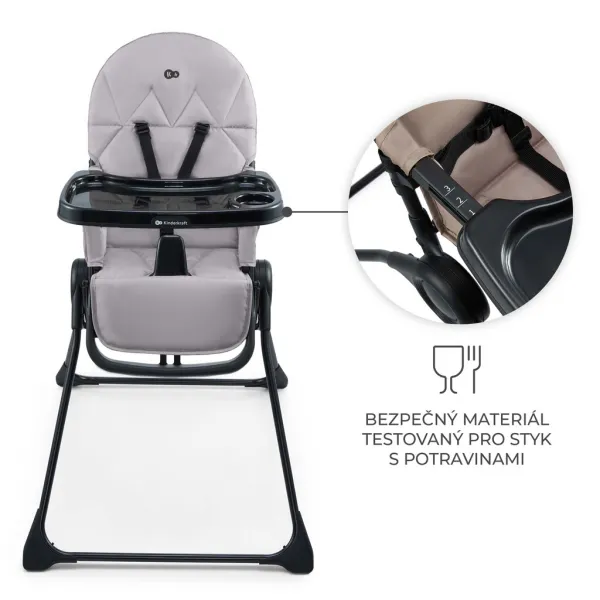 Jedálenská stolička Kinderkraft Binci Farba: Light grey