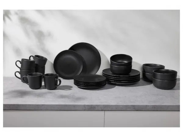 Silvercrest® Súprava kuchynského riadu, 24-dielna (čierna)