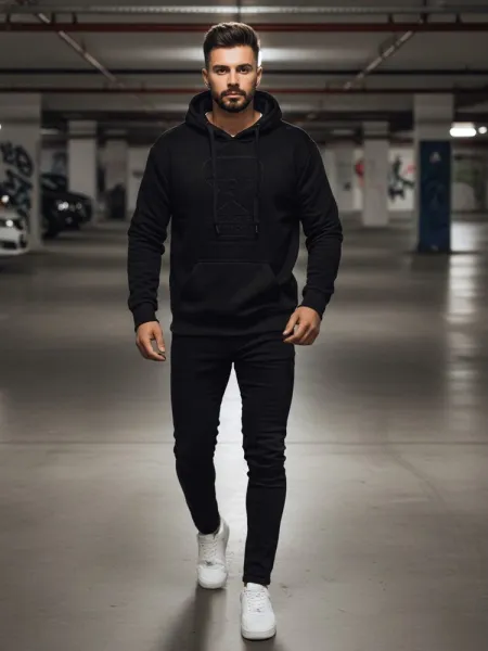 Trendy mikina pre mužov - čierna