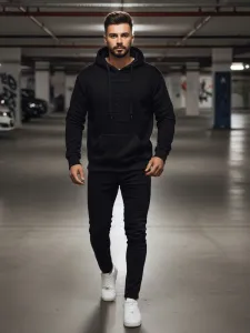 Trendy mikina pre mužov - čierna