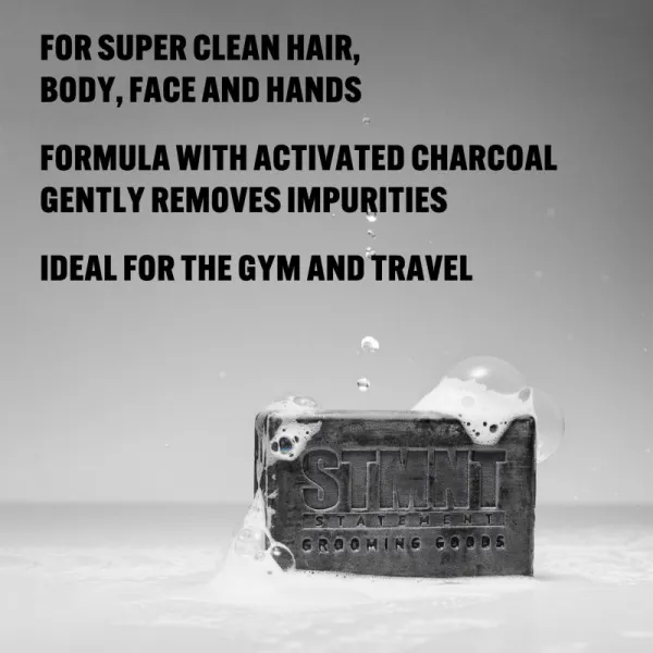 STMNT Care Hair & Body Cleansing Bar čistiace tuhé mydlo na vlasy, bradu a telo 125 g