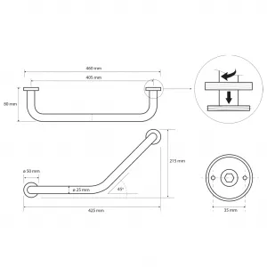 SAPHO - X-ROUND E madlo lomené 405, chróm XR502