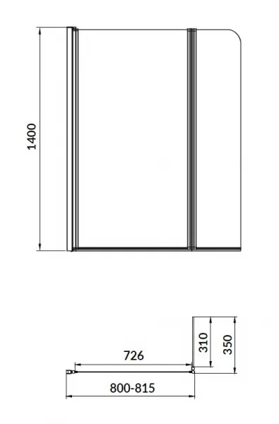 CERSANIT - Paravánom K VANI EASY NEW DVOJDIELNY 140X115cm S301-290
