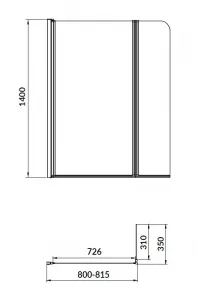 CERSANIT - Paravánom K VANI EASY NEW DVOJDIELNY 140X115cm S301-290