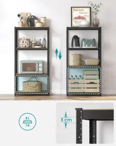 SONGMICS Dielenský regál Busta 80 cm čierny/ tmavohnedý