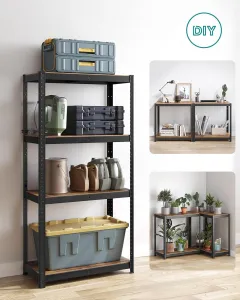 SONGMICS Dielenský regál Busta 80 cm čierny/ tmavohnedý