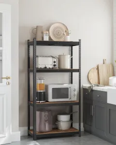 SONGMICS Dielenský regál Busta 80 cm čierny/ tmavohnedý