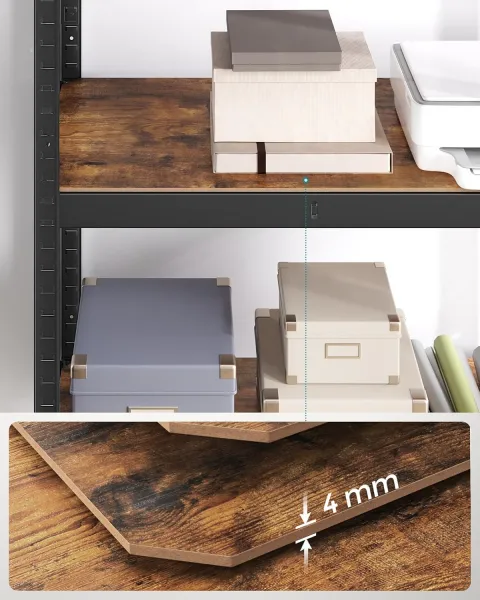 SONGMICS Dielenský regál Busta 80 cm čierny/ tmavohnedý