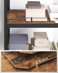 SONGMICS Dielenský regál Busta 80 cm čierny/ tmavohnedý