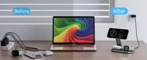 Bezdrôtová MagSafe 3v1 nabíjačka Qi2.2 25W, skladacia, biela