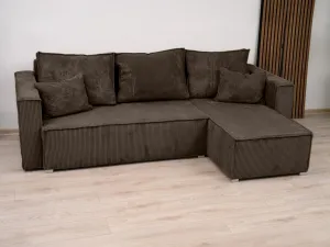 Tmavohnedá rohová pohovka SMART COSARO, obojstranná + 2 vankúšiky ZADARMO