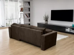 Tmavohnedá rohová pohovka SMART COSARO, obojstranná + 2 vankúšiky ZADARMO