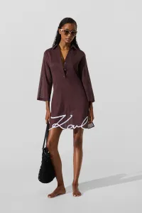Plážové Oblečenie Karl Lagerfeld Karl Dna Signature Beach Dress Fudge