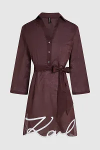 Plážové Oblečenie Karl Lagerfeld Karl Dna Signature Beach Dress Fudge