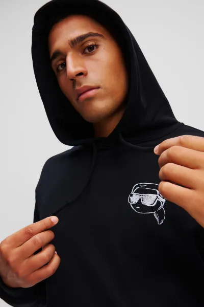 Mikina Karl Lagerfeld Big Ikon Hoodie Black