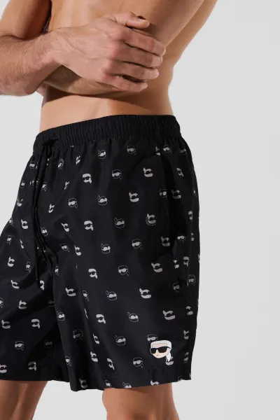 Plavky Karl Lagerfeld Ikon Dot Aop Med Boardshort Aop Karl Dot Black