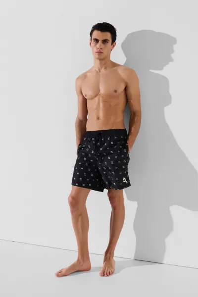 Plavky Karl Lagerfeld Ikon Dot Aop Med Boardshort Aop Karl Dot Black
