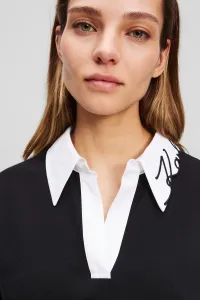 Tričko Karl Lagerfeld Karl Signature Polo Black