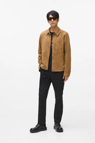 Bunda Karl Lagerfeld Faux Suede Jacket Otter