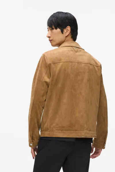 Bunda Karl Lagerfeld Faux Suede Jacket Otter