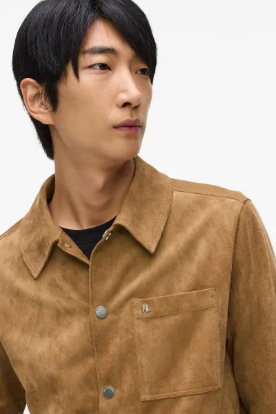 Bunda Karl Lagerfeld Faux Suede Jacket Otter