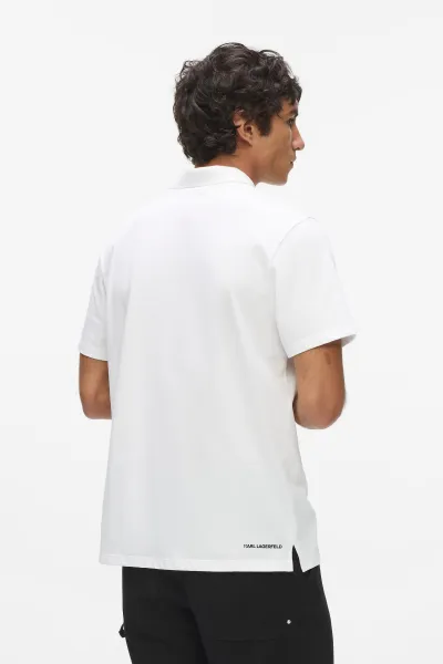 Tričko Karl Lagerfeld Ikon Jersey Sslv Polo White