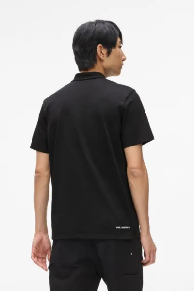 Tričko Karl Lagerfeld Ikon Jersey Sslv Polo Black